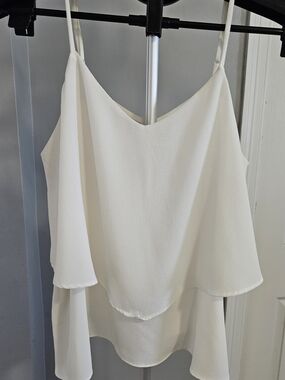 Women's Cream Layered Spaghetti Strap Blouse